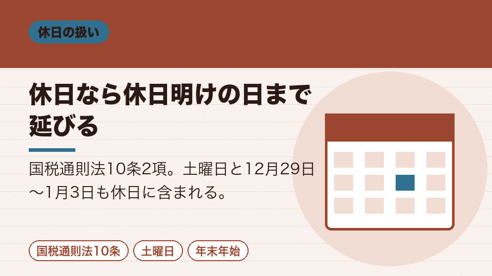 休日なら休日明けの日まで延びる
