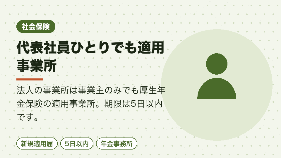 代表社員ひとりでも適用事業所