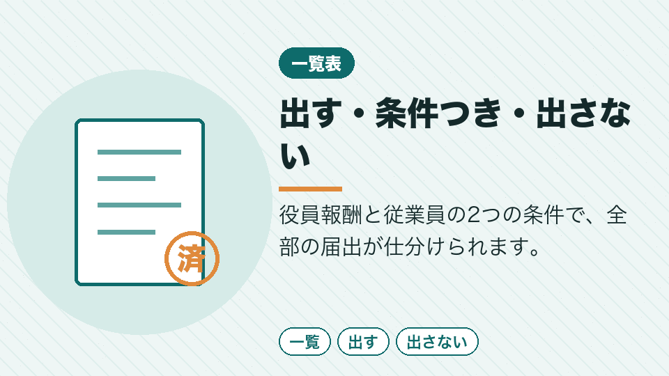 出す・条件つき・出さない