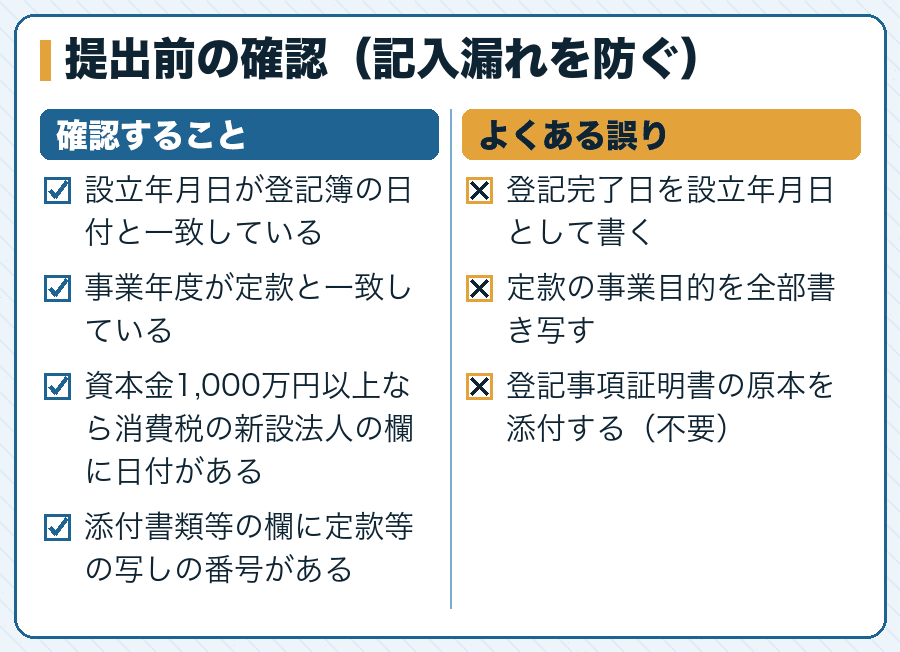 提出前の確認（記入漏れを防ぐ）