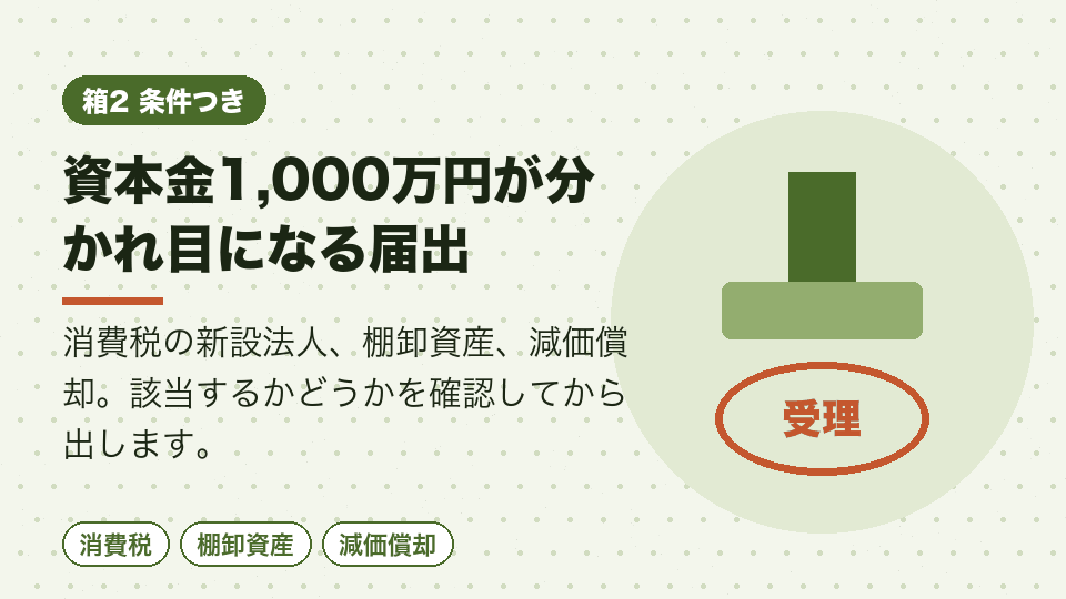 資本金1,000万円が分かれ目になる届出