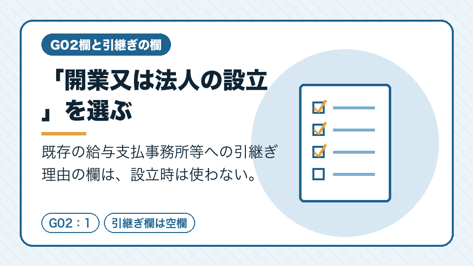 「開業又は法人の設立」を選ぶ