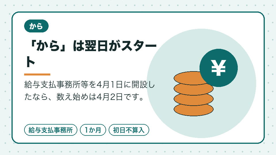 「から」は翌日がスタート