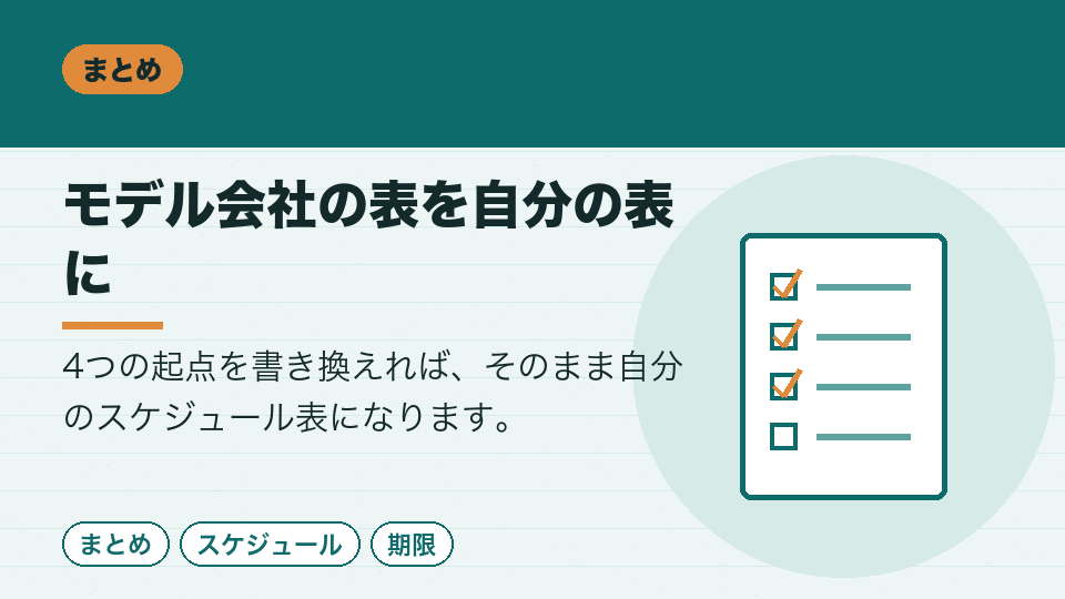 モデル会社の表を自分の表に