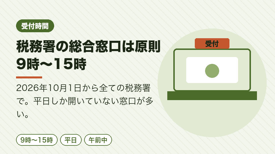 税務署の総合窓口は原則9時〜15時