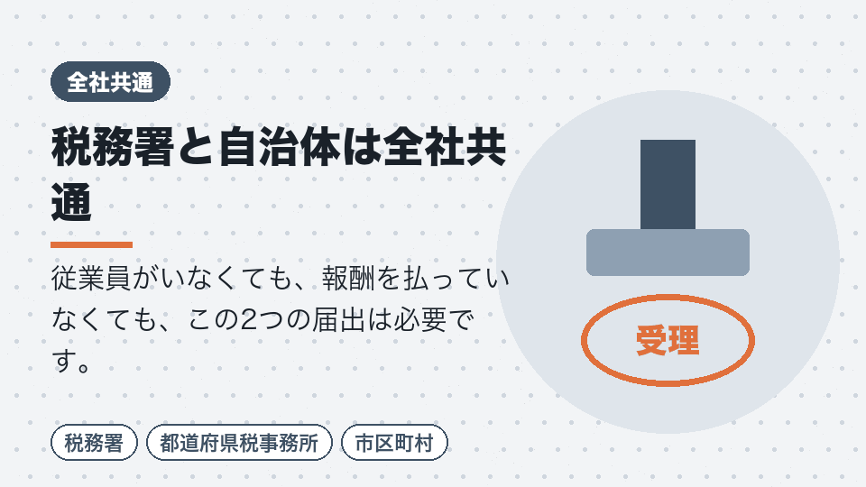 税務署と自治体は全社共通