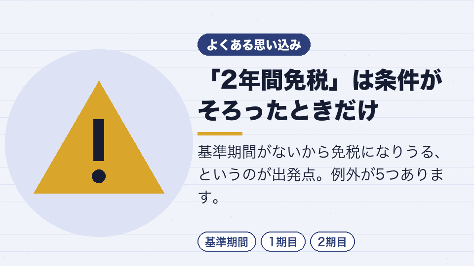 「2年間免税」は条件がそろったときだけ