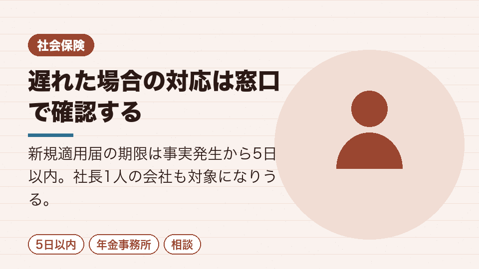 遅れた場合の対応は窓口で確認する