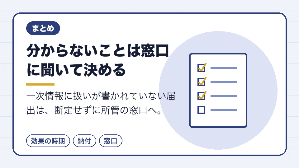 分からないことは窓口に聞いて決める