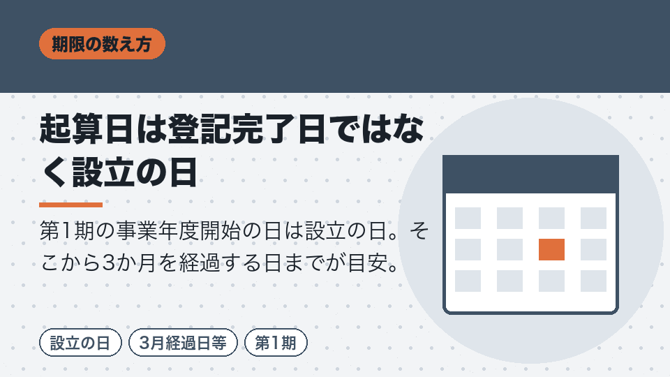 起算日は登記完了日ではなく設立の日