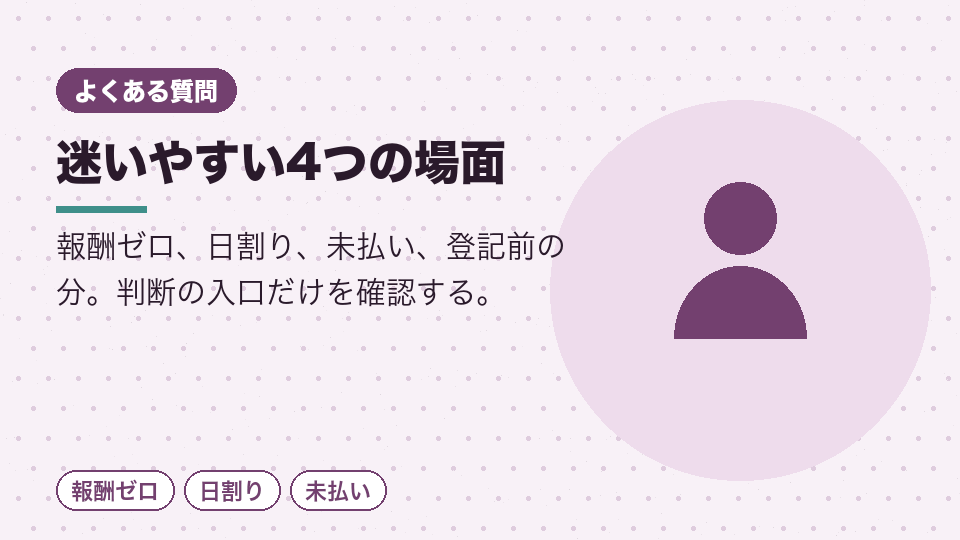 迷いやすい4つの場面